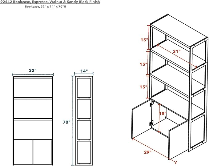 Computer Chair , Home Living Room Furniture Sets,Bookcase Bookshelf Accent Computer Desk, Luxury Coffee Table with Lift Top End Table Side Chairs Furniture for Home Office Living Room ( Color : Bookca