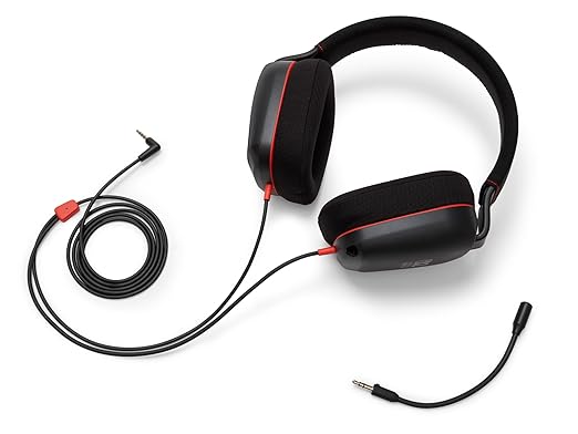 PowerA Wired Stereo Headset for Nintendo Switch 2 - Black, Officially Licensed, 50 mm Crivers, Detachable Boom Mic, On-Ear Controls, 3.5mm Jack, Compatible with Switch OLED, Switch, Switch Lite