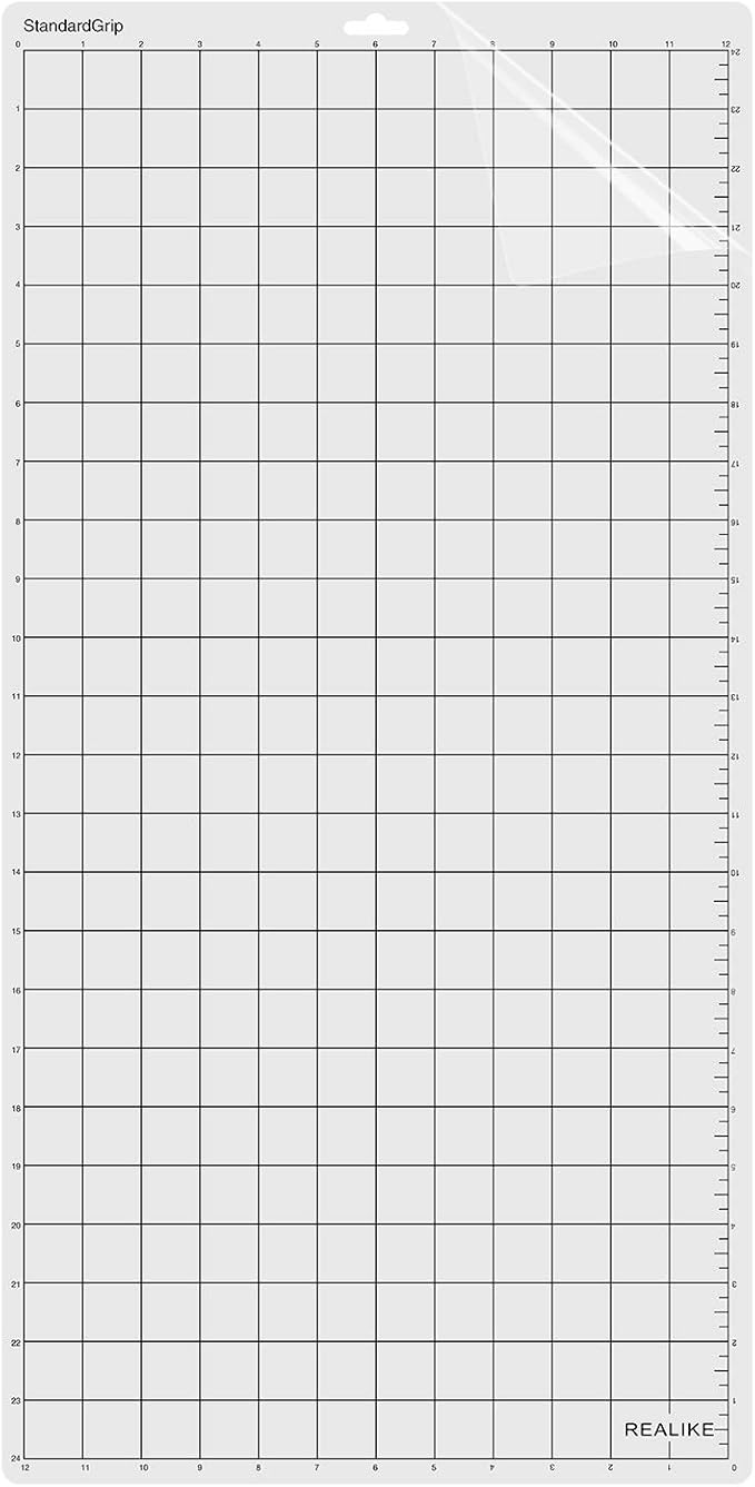 REALIKE StandardGrip Cutting Mat for Silhouette Cameo 5/4/3/2/1(3 Mats,12x24 inch) Standard Adhesive Cricket Cut Mats Replacement Accessories for Silhouette Cameo