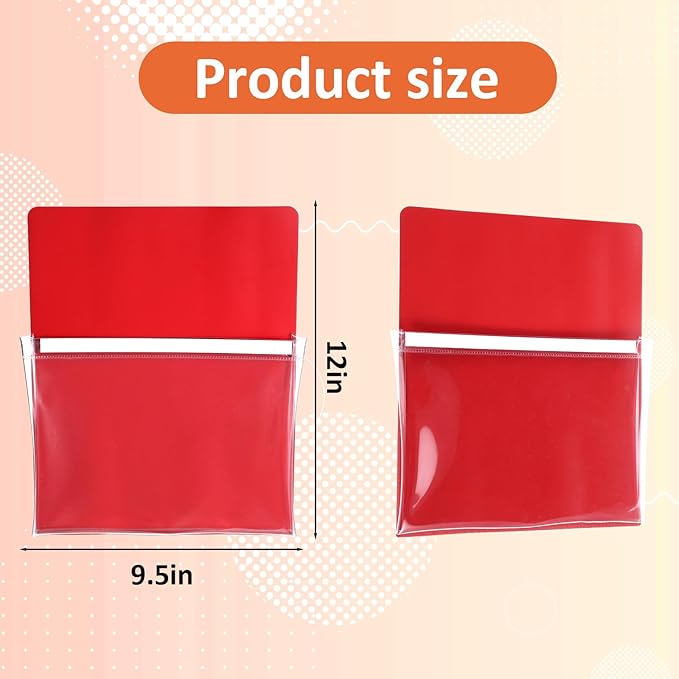 Tobeelec 6 Pcs Magnetic Wall File Organizer Magnetic Wall File Holder Refrigerator Magazine Holder for Mail Letters Paper Teacher Office Classroom Loker Supplies, 12 x 9.5 Inch (6 Colors)
