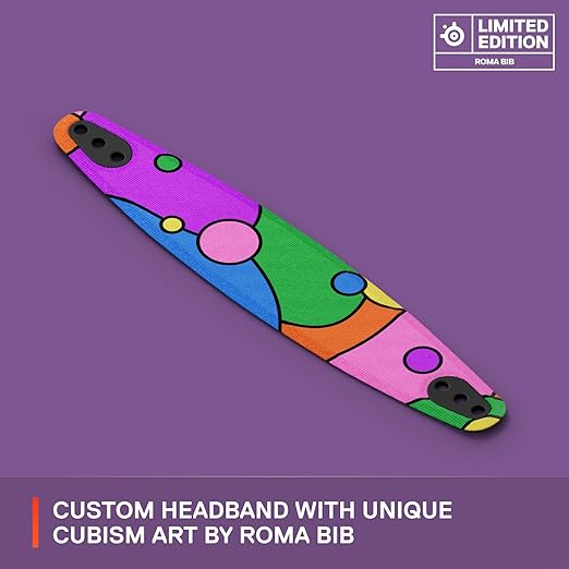SteelSeries Arctis Nova Booster Pack — Limited Edition Artist Collaboration — Roma Bib — Gaming Headset Accessory — Nylon Headband — Customize with Unique Speaker Plates