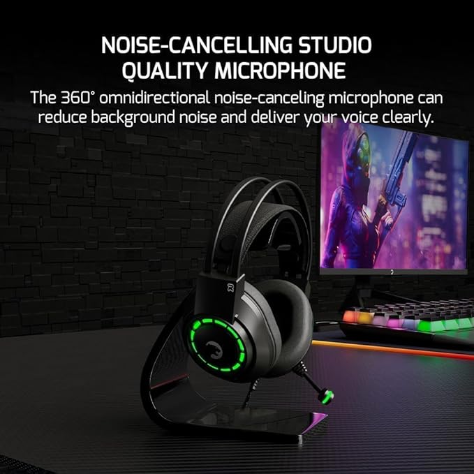 GAMEPOWER Voldon X 3.5mm Jack Gaming Headset - Wired Headphones with 50MM Drivers, Comfort Design, Noise Cancelling Mic, PS4, PS5, for Xbox, Black