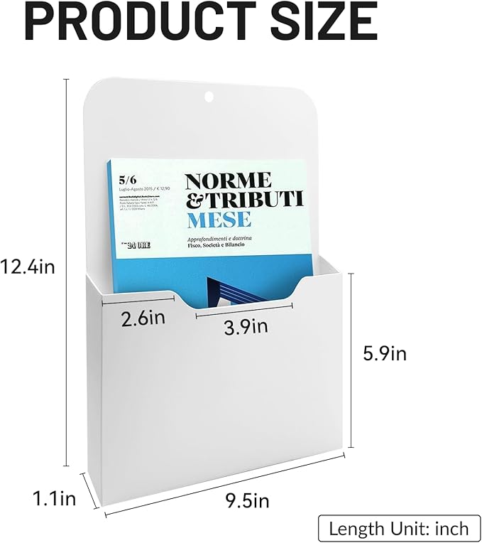 DALTACK Magnetic File Holder, Magnetic Mail and Paper Organizer for File Cabinets, Refrigerators or Wall, Large PP File Pocket for Letters, Documents, Magazines and Folders, 6 Pack