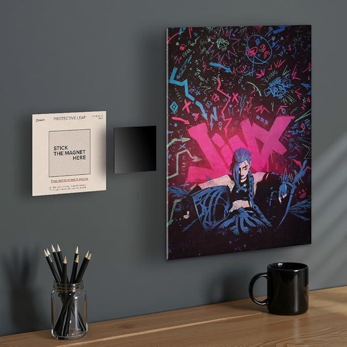 Displate Magnetic Wall Mount Kit for Hanging Pictures, 9-Pack Peel & Stick Wall Magnets with Safe Removable Adhesive Leaf - No Drill, Damage-Free Magnets for Wall Art, Metal Posters & Prints
