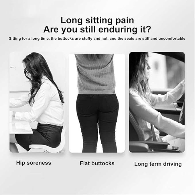 Memory Foam L-Shaped Integrated Seat Cushions, Back Cushion for Sciatica, Non-Slip Design, Machine-Washable Cover, for Car & Office(Black)