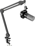 FIFINE Dynamic Microphone and Heavy Duty Boom Arm Kit,XLR/USB Podcast Recording PC Mic Set with Headphone Jack, Monitoring Volume Control, Windscreen for Vocal Streaming Voice-Over Gaming (K688+BM63)