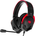 Gaming Headset with Microphone for Pc, Xbox One Series X/s, Ps4, Ps5, Switch, Stereo Wired Noise Cancelling Over-Ear Headphones with Mic, RGB, for Computer, Laptop, Mac, Nintendo (Black Red)