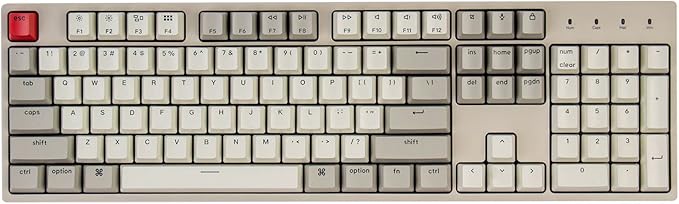 Keychron C2 Full Size Hot-swappable Wired Mechanical Keyboard Compatible with Mac, Keychron Red Switch, 104 Keys ABS Retro Color Keycaps Gaming Keyboard for Windows, USB-C Type-C Braid Cable