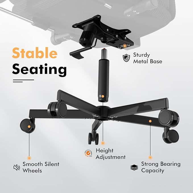 GXJ Criss Cross Chair with Flip-up Arms, Executive Office Chair with Foot Rest, Swivel Cross Legged Office Chair with Lumbar Pillow&Headrest, Corduroy Comfy Computer Desk Chair for Home, Black