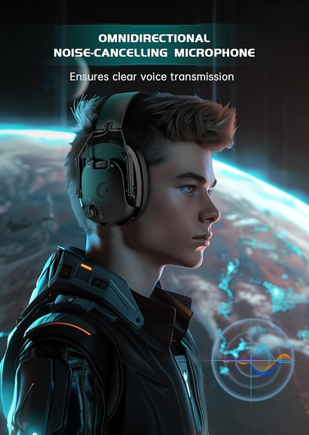 Wireless Gaming Headset for PS5, PS4, PC, Switch, Gaming Headset with Detachable Noise Cancelling Mic, 2.4GHz & Bluetooth 5.3 Dual Connection, 7.1 Surround Sound Black