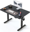 BANTI 40 × 24 Inches Standing Desk, Ergonomic, Electric Height Adjustable, Sit and Stand Up, Computer Office Desk with Splice Board, Black Frame/Black Top