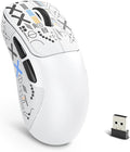 ZIYOU LANG × HXSJ T700 Wireless Gaming Mouse,Adjustable 10K DPI 1K Optical Sensor,2.4G/BT/USB-C 6 Programmed Buttons,56g Lightweight Right-Handed Ergonomic Computer Mice for PC/Mac-White&Griptape