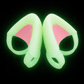 REEYEAR Glow in Night Cute Cat Ears Fits for HypreX Cloud/Cloud Stinger/Cloud Flight Headsets, Universal Fit Lovely Kitty Adjustable Attachment Straps for Gaming Headphone,Light Yellow&Pink