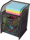 STAPLES 222517 Wire Mesh Desktop Organizer Black 7-Inch H X 4 1/2-Inch W X 4 1/2-Inch D