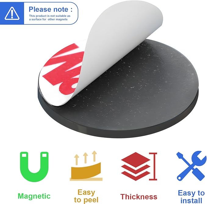55MM Big Round Magnets with Adhesive Backing,Precut Strong Sticky Magnetic Dots Tapes for DIY Crafts Projects Whiteboard, Fridge, Organization(Diameter 2.2" x 0.08" Thick-20PCS)
