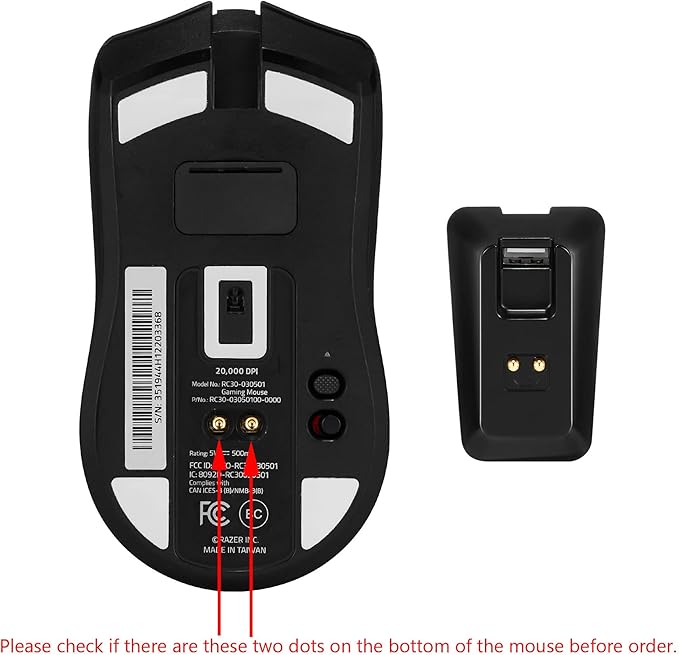 Charging Dock for Razer Mouse DeathAdder V2 Pro,Naga Pro,Viper Ultimate,and Basilisk Ultimate with 6.6 Feet Cable