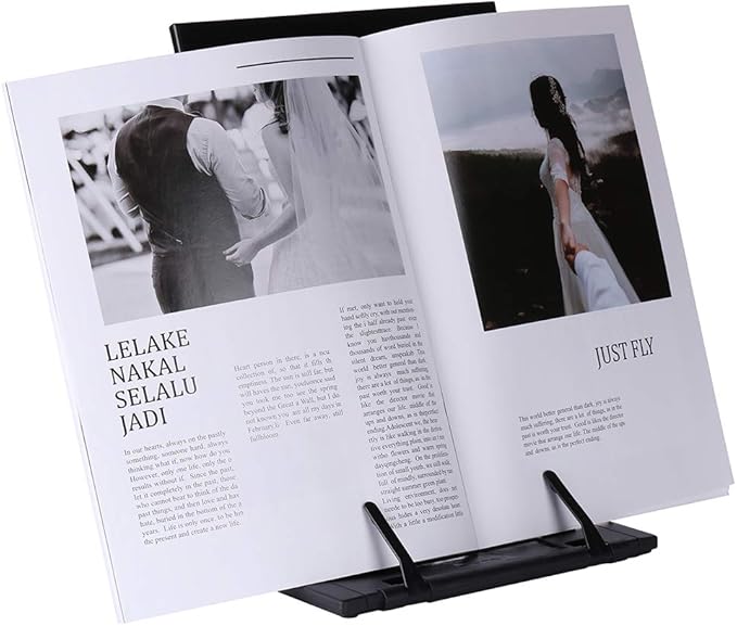KLOUD CityBlack Metal Desktop Document Book Holder with 7 Adjustable Positions (Lost ocean-SJ981)