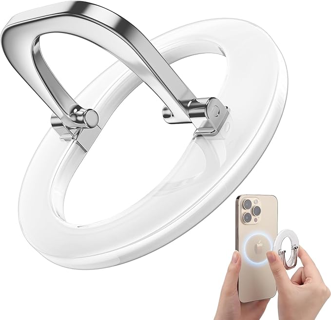 SUPERONE for MagSafe Phone Grip, Adjustable Magnetic Phone Ring Holder, Removable Finger Phone Ring Kickstand Compatible with MagSafe Accessories Only for iPhone 17/16/15/14/13/12 Series