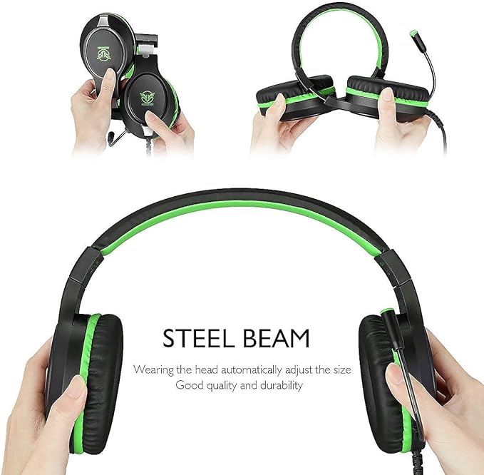 Masacegon Gaming Headset for PC,Gaming Headphone Compatible with Xboxone,PS4,Nintendo Switch,3.5mm Over-Ear Headphones with Noise Canceling Feature