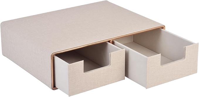 Stackable Desk Drawer Organizer,Dressing table organizer for Jewelry/Cosmetics,Coffee Maker Display holder and Storage Box for Home office,Beige