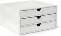 UnionBasic Document Organizer, 3-Drawer File Cabinet Document Storage Box, Office Desktop Filing Organizer, Croco White