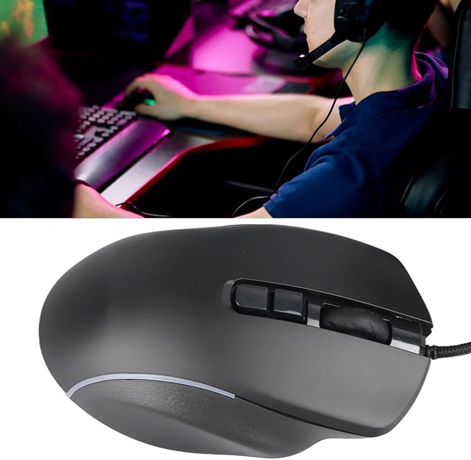 Sanpyl Wired Gaming Mouse with 10 Programmable Side Buttons, 800-7200DPI 6 Adjustable DPI Shortcut Mouse, Office Gaming Multi Mode Adjustable Backlight Braided Wire Mouse (Black), Sanpylyknopdfqcw-11
