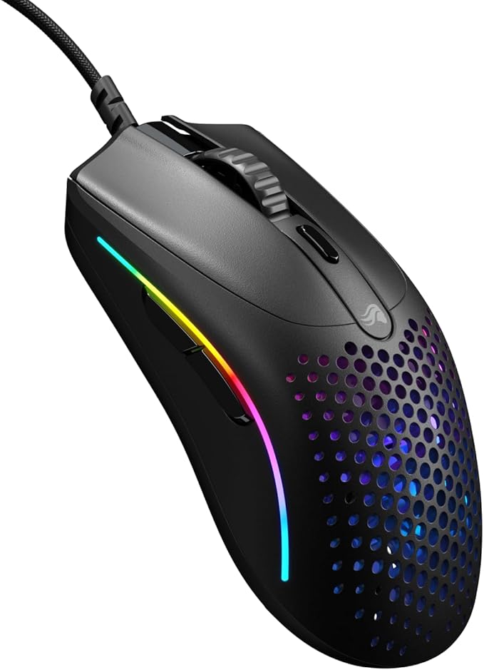 Glorious Gaming - Superlight Wired PC Gaming Mouse with Honeycomb Shell, 6 Programmable Buttons, RGB Lighting & PTFE Skates - Model O 2 Mini, Matte Black