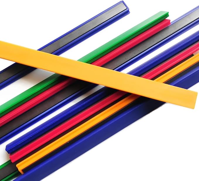 Colorful Magnetic Bar for Bulletin Board - Memo Strip Set Magnet Strip Tape, School Office Home Stationery Bar for Fridge 7.9 Inch/12inch 6 Color