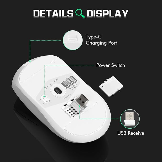 ATTACK SHARK AJ139 G Pro Gaming Mouse 4K Polling Lightweight PAW 3395 Sensor Receiver up to 26,000DPI 6 Programmable Button USB-C Charging Ergonomic Symmetric for PS4 Xbox PC Mac Gamer