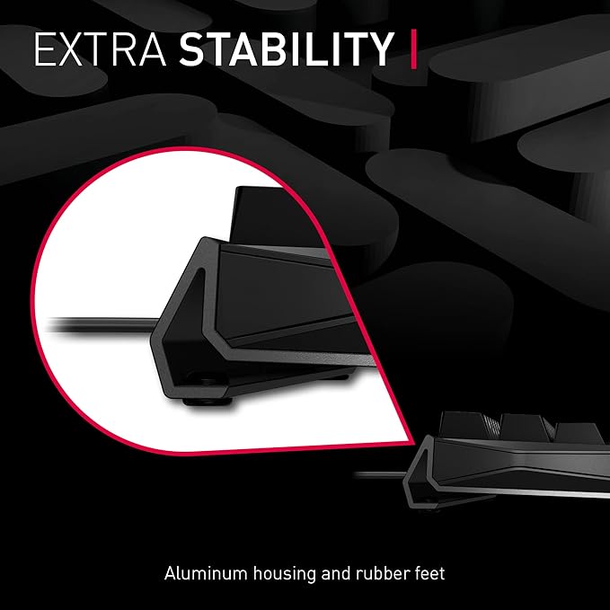 Cherry MX 3.0S, Wired Mechanical Gaming Keyboard, Front Lettering Keycaps, Robust Aluminum Housing, RGB-Lighting, Full Key Rollover, MX Silent RED Switches, Black