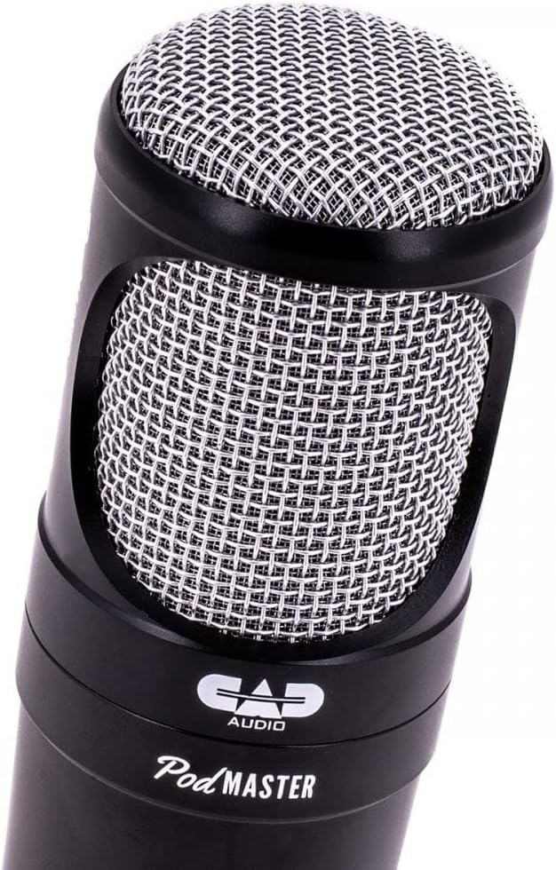 CAD PM1200 PodMaster™ SuperD Professional Broadcast / Podcasting Microphone with SuperD VOG Dynamic Capsule, supplied with Broadcast Boom Mic Stand