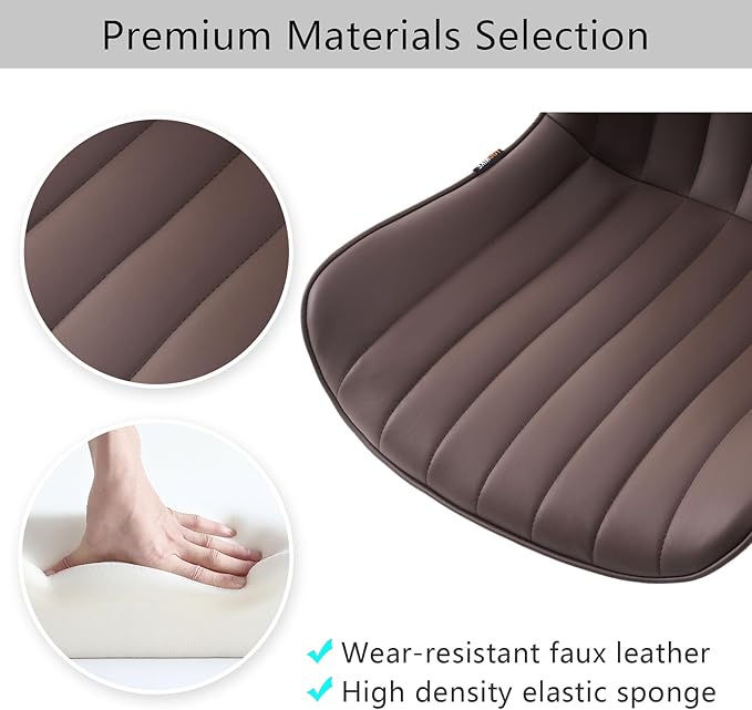 YOUNIKE Ergonomic Home Office Desk Chair with Wheels Comfy Armless Criss Cross Chair with Adjustable Back Modern Leather Upholstered Swivel Vanity Chair Small Cute Rolling Task Chair for Women Brown