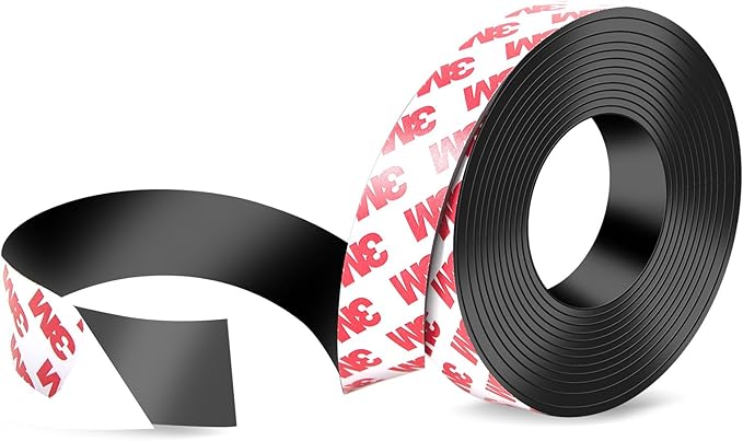 DTLHCNCT Strong Adhesive Magnetic Tape Strip Roll- 0.78" x 10ft, Cuttable Magnetic Sheets for,DIY Art Projects, Whiteboards, Fridge Organization - Ideal for Home, School, Office Use.(0.06" Thick)