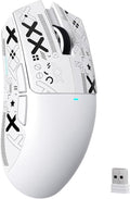 MAMBASNAKE Attack Shark X11SE Lightweight Wireless Gaming Mouse, Tri-Mode 2.4G/USB-C Wired/BT, 22K DPI, PAW3311 Optical Sensor, 59g, 5 Programmable Buttons, 300mAh Battery for PC/Mac((White-Griptape)