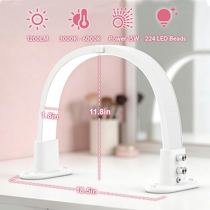 SLYFTE Professional Quality Mini Half Moon Light for Nail Desk, Personal Arch Light for Home Use, Nail Tech Lamp Perfect for At-Home Manicures (White)