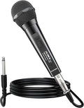 talomen Wired Microphone for Singing, Metal Female, ON/Off Switch, Professional Vocal Dynamic Mic with 20ft & 6.5ft XLR Audio Cable, Cardioid Studio Microfono for Podcasting and Recording, Black-L52