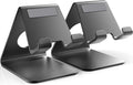 TOPGO 2 Pack Cell Phone Stand, Phone Dock, Cradle, Holder, Aluminum Desktop Phone Stand with Cable Collective for Office Desk, Bedside Table Compatible with iPhone 17 16 15 14 13 12 Pro Max - Black