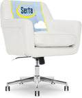 Serta Ashland Home Office Desk Chair with Button Tufted Mid-Back, Memory Foam Cushion, Modern Vanity Armchair