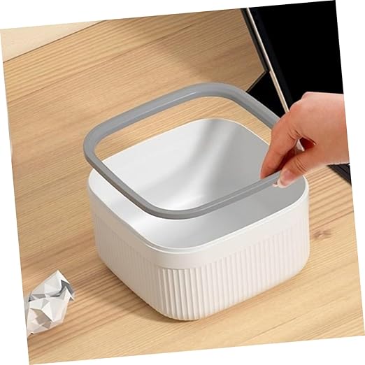 2pcs Mini Desktop Trash Can Open Rubbish Bin for Office Home Kitchen Slim Design Easy to Place Tabletop Stylish for Organizing Waste and Enhancing
