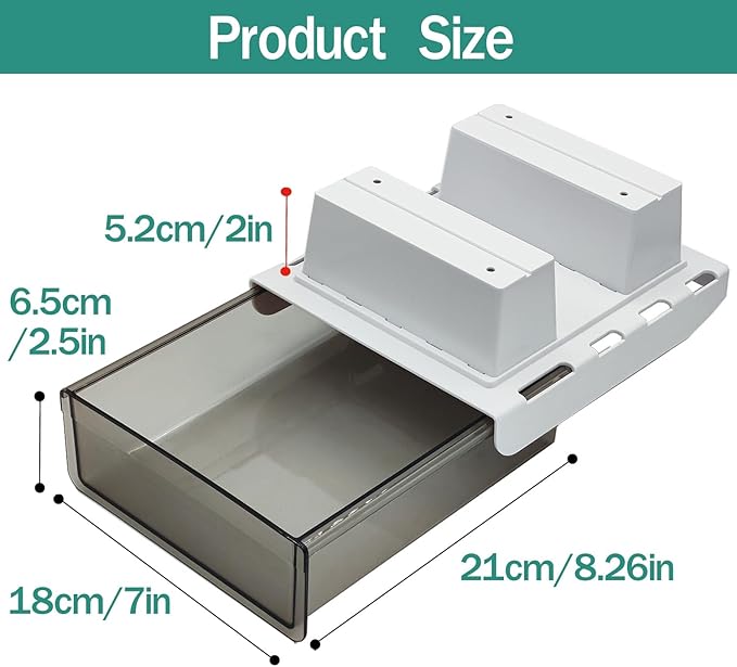 SVNNELP Upgrade Under Table Drawer with Lip, Office Attachable Plastic Desk Accessories & Workspace Organizers, Hidden Under Table Storage Organizer Pencil Tray Drawer Slide Out