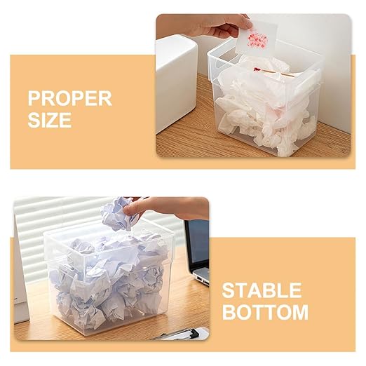 PRETYZOOM 2pcs Desktop Trash Can Slim Trash Can Lid for Bathroom Garbage Container Bin Storage Basket