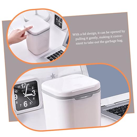 Slim Desktop Trash Can Set of 2 Tiny Miniature Office Garbage Bins Creative Cartoon Shaped Waste Baskets