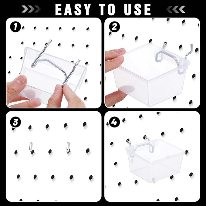 16 Set Clear Peg Board Bins and Baskets Pegboard Organizer Accessories with Hooks Pegboard Containers Wall Sticker Label and Pen for Craft Storage Tool Organizer Garage Storage