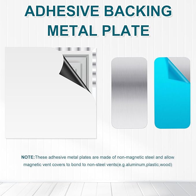 28 Pcs Adhesive Metal Plates for Magnetic Mounts, 2.36x1.18 Inch Steel Strips with Strong Backing Glue, Create Magnetic Surface for Vents, Phone Docks, DIY Projects (Not Magnets)