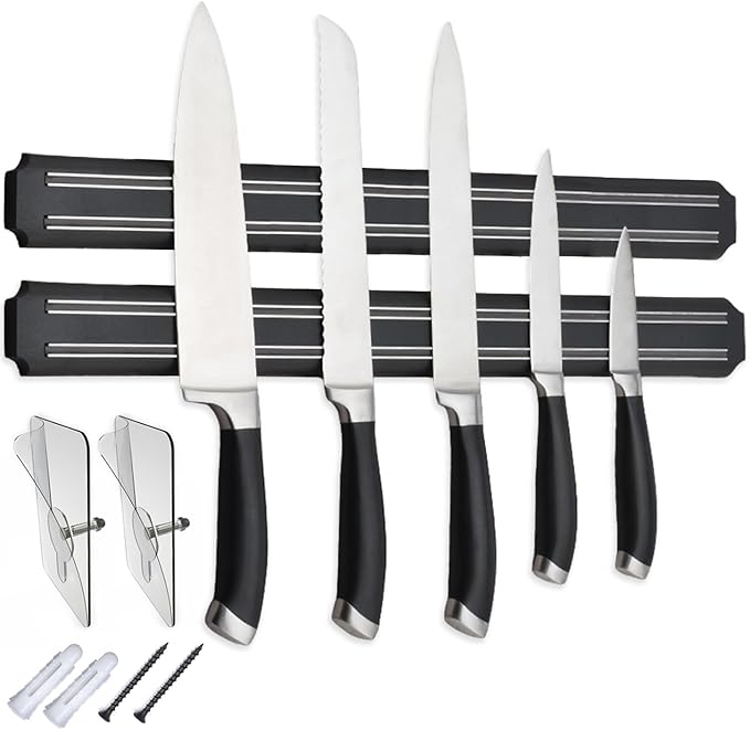  Magnetic Knife Holder,15 Inch Magnetic Knife Storage Strip,Knife Bar Block Magnet,Kitchen Utensil Holder,Tool Holder,Multipurpose Magnetic Knife Rack