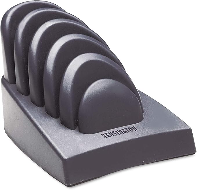 Kensington 62061 Insight Priority Puck Five-Slot Desktop Copyholder, Plastic, Dark Blue/Gray