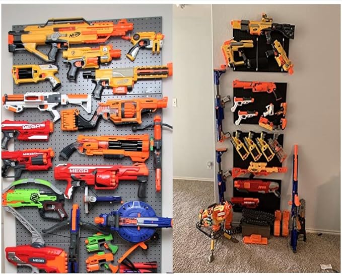 Wallpeg Peg Board for Nerf Gun Storage Organizer Kit 3 ea 24”x16” Pegboard Holder for Nerf Blasters Wall Organization