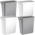 Elsjoy 4 Pack 2 Gallon Plastic Trash Can, Slim Waste Basket Bathroom Small Garbage Can, Rectangular Trash Bin for Office, Kitchen, Bedroom