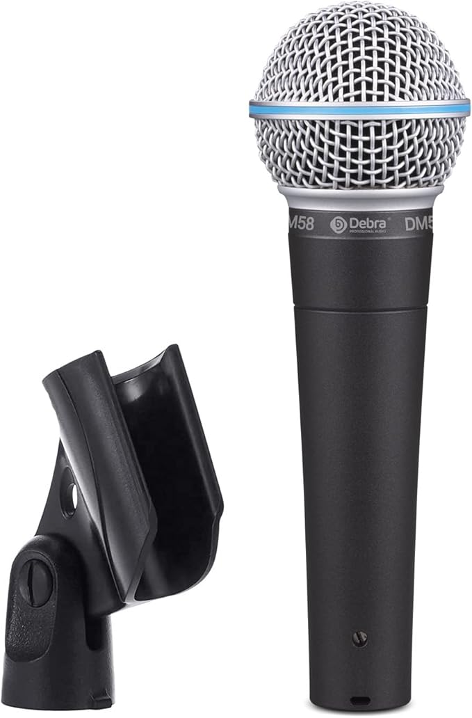 D Debra Wired Dynamic Microphone, Cardioid Dynamic Vocal Handheld Mic with Mic Clips, Suited for Speakers, Karaoke Singing Machine, Amp, Mixer Audio