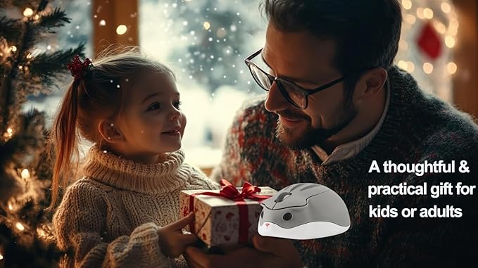Wireless Mouse Bluetooth Cute Hamster Shape Kawaii Fun Portable Silent Lightweight Quiet Cordless Gaming Mice for PC Laptop Computer Mac iPad Pro MacBook Pro/Air Kids Boys Girls Women Men Gift